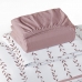Jogo de Cama Tecebem Casal Malha 4 peças Estampado Justine/Rosê
