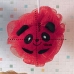 Esponja de Banho Bouton com Bichinho Panda com Corda Nylon Vermelho