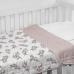 Cobre Leito Tecebem Baby Malha 100% Algod&atilde;o Estampado Meg 85cm x 145m Rosa