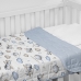 Cobre Leito Tecebem Baby Malha 100% Algodão Estampado Kim 85cm x 145m Azul