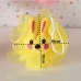 Esponja de Banho Bouton com Bichinho Coelho com Corda Nylon Amarelo