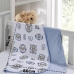 Cueiro Duplo Tecebem Baby Guilherme Malha 100% Algodão Estampado kinder 80cm x 90cm Azul
