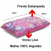 Fronha Avulsa KazzaVip Malha 100% Algodão Basic Estampada Unicórnios Rosa