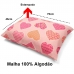 Fronha Buettner Malha Basic Estampada Cora&ccedil;oes 45cmx70cm Rosa