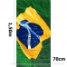 Toalha de Praia Buettner Veludo Bandeira Tremulante Brasil 70cm x 150m Verde