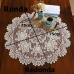 Centro para Mesa Interlar Renda 100% Poli&eacute;ster Rose Redonda Gardenia 75 &Oslash; Marfim