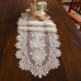 Trilho Oval para Mesa Interlar Renda 100% Poliéster Rose Gardênia 40cmx1,25m Marfim