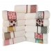Kit Pano de Copa LmPeter Atoalhado Com Barra Decorada Jacquard 45cmx70cm(05 Unidade)Branco