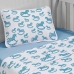 Jogo de Cama Berço Tecebem Malha 100% Algodao Estampado Sucesso 3 Peças Azul
