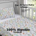Jogo de Cama Tecebem Malha 100% Algod&atilde;o Ber&ccedil;o Estampado Humor 3 Pe&ccedil;as Branco