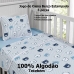 Jogo de Cama Tecebem Malha Mini Cama(Montessoriana)Generosidade 3 Peças Azul