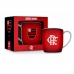 Caneca Porcelana Premium BrasFoot Flamengo 02 300 ML Urban Licenciada Branco