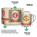 Caneca Porcelana Premium BrasFoot Internacional Mapa 300 ML Urban Licenciada Branco