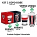 kit Copo Dose Iron BrasFoot Vidro 2 Unidades 360 Licenciado Sao Paulo 55ml Branco