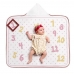 Toalha Capuz Tecebem Baby Mesversario Felpudo Estampada com Vi&eacute;s Kinder 70cm90cm Rosa
