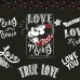 Fronha Portallar Malha Disney Estampa Localizada Jadore Love Black 48cmx68cm Preto