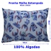 Fronha Portallar Malha Disney Estampada Stitch e Xepa 48cm x 68cm Azul
