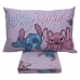 Jogo de Cama Portallar Solteiro Malha Mista Joy Disney Stitch e Angel Love 02 Peças Rosa