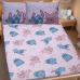 Jogo de Cama Portallar Casal Malha Mista 70% Algodão e 30% Poliéster Joy Disney Stitch e Angel Love 03 Peças Rosa