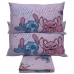 Jogo de Cama Portallar Casal Malha Mista 70% Algodão e 30% Poliéster Joy Disney Stitch e Angel Love 03 Peças Rosa