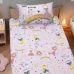 Jogo de Cama Portallar Solteiro Malha Mista 70% Algod&atilde;o e 30% Poli&eacute;ster Joy Princesas Magicas 2 pe&ccedil;as Rosa