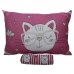 Jogo de Cama Portallar Solteiro Malha Mista 70% Algodão e 30% Poliéster Joy Gatinhos 2 peças Pink