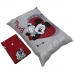 Jogo de Cama Portallar Solteiro Joy Malha Mista 70% Algodão e 30% Poliéster Estampado Disney Mickey Minnie Lovers 2 Peças Vermelho