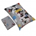 Jogo de Cama Portallar Solteiro Joy Malha Mista Estampado Disney Retrato Do Mickey 2 Peças Cinza