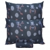 Jogo de Cama Portallar Casal Malha Mista Estampado Disney Stitch Pedras 3 Pçs Azul