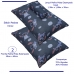 Jogo de Cama Portallar Casal Malha Mista Estampado Disney Stitch Pedras 3 Pçs Azul