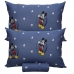 Jogo de Cama Portallar Casal Malha Mista 70% Algodão / 30% Poliéster Estampado Disney Mickey Circle 3 Pçs Azul