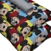 Jogo de Cama Portallar Casal Malha 100% Algodão Disney Mickey Glasses 3 Peças Cinza