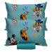 Jogo de Cama Portallar Casal Malha 100% Algodão Disney Mickey Feliz 3 Peças Verde