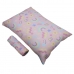 Jogo de Cama Solteiro Portallar Malha Misto Estampado Rainbow 2 Pçs com Elástico Rosa