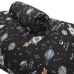 Jogo de Cama Solteiro Portallar Malha Misto Estampado Space Fun 2 Pçs com Elástico Preto