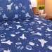 Jogo de Cama Solteiro Portallar Malha Misto Estampado Astroboy Big 2 P&ccedil;s com El&aacute;stico Azul