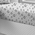 Jogo de Cama Solteiro Portallar Malha Misto Estampado Futebol Gray 2 Pçs com Elástico Cinza