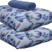 Jogo de Cama Portallar Casal Malha 100% Algodão Disney Mickey Stitch E Xepa 3 Peças Azul