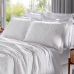 Cobre Leito Buettner King Jacquard Dupla Face Cenário Estampado Ravena 3 Peças Branco