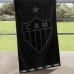 Toalha de Banho Bouton Jacquard Barra Bordada Veludo 100% Algodão Futebol Atlético Mineiro 70cmx140m Preto