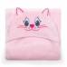 Manta com Capuz Buettner Microfibra Infantil Miau 90cmx90cm Rosa Claro