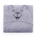 Manta com Capuz Buettner Microfibra Infantil Teddy 90cmx90cm Cinza Claro