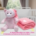 Manta e Bichinho Pelúcia Buettner Baby Microfibra Teddy com Touca Rosa