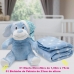 Manta e Bichinho Pelúcia Buettner Baby Microfibra Puppy Dog com Touca Azul