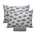 Jogo de Cama Casal Portallar Malha 100% Algod&atilde;o Praga 3 Pe&ccedil;as Cinza