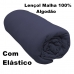 Lençol Com Elástico Casal Portallar Malha 100% Algodão Liso Linha Casa Azul Profundo