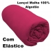 Len&ccedil;ol Com El&aacute;stico Queen Portallar Malha 100% Algod&atilde;o Liso Linha Casa Vermelho Fita