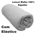 Lençol Com Elástico King Portallar Malha 100% Algodão Liso Linha Casa Cinza