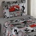 Cobre Leito com Porta Travesseiro Buettner Solteiro Estampado Matelassê Renove Juvenil Radical 02 Peças Cinza