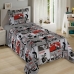 Cobre Leito com Porta Travesseiro Buettner Solteiro Estampado Matelassê Renove Juvenil Radical 02 Peças Cinza